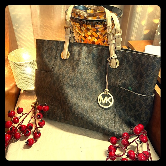 MK brown and black purse. - Picture 1 of 11
